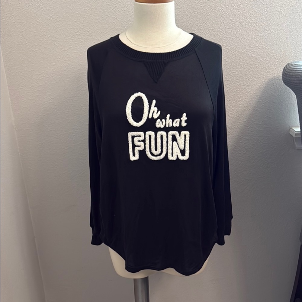 Secret Treasures Black 'Oh What Fun' Sweatshirt